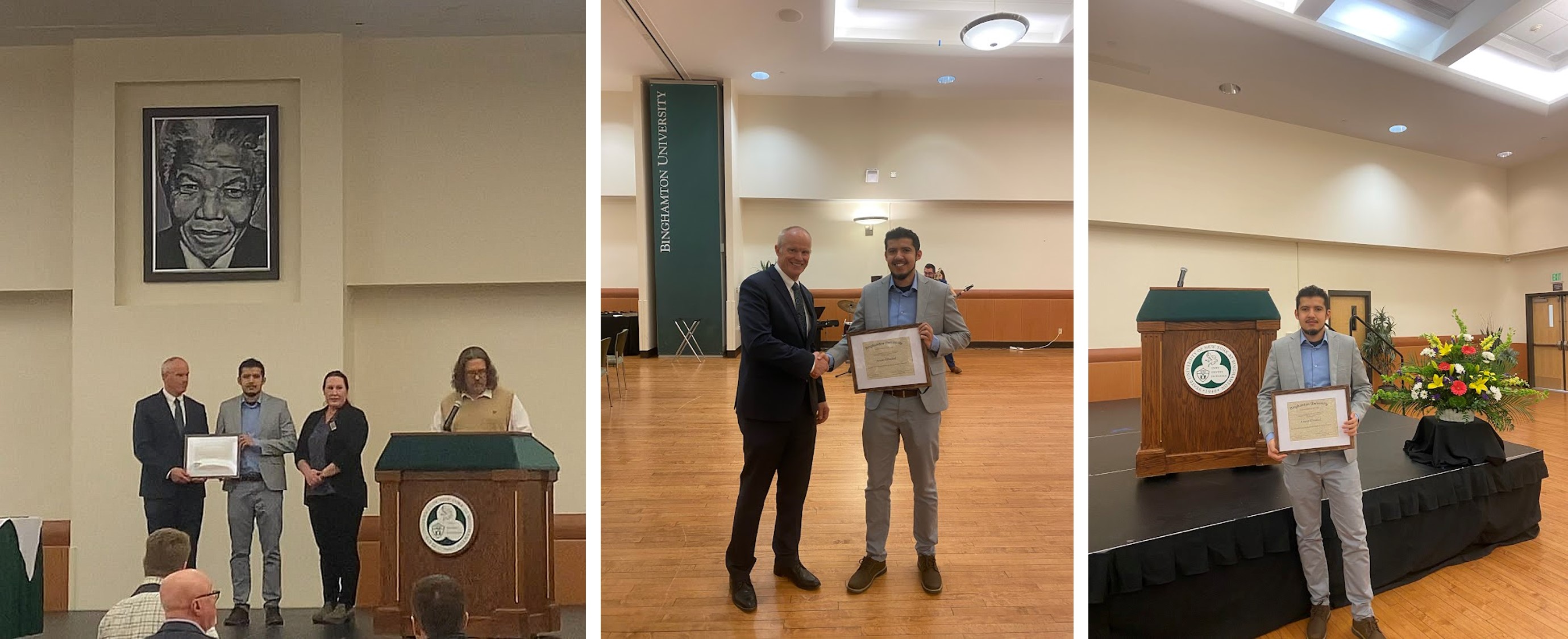 Anwar Elhadad receiving a graduate student excellence award